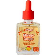 올웨이즈 내추럴 크림 소다 수분 무설탕 제로 칼로리 몽크 과일 감미료 유리병 및 50인분 1팩, Mango, 0.9989675225958017