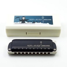 Devil Blues Deluxe 十孔口琴 C調, 1個, 白色樹脂琴格,C調 第三孔吹氣改La(Paddy)