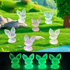 10-100개 발광 레진 큰 귀 여우 피규어 컬러풀 미니 장식 DIY 정원 장식품, [00] Mix, [00] 10pcs