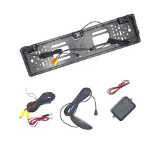 자동차 주차 센서 키트 후진 레이더 유럽 번호판 프레임 카메라 및 모니터 시스템, 02 4 LED