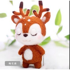 羊毛氈 小鹿 DIY手工製作材料包, 1個, 本賣場未滿100不出貨