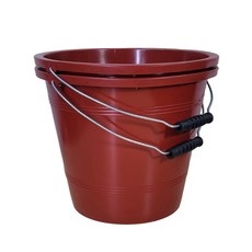 PE바게스 플라스틱바게스 양동이 손잡이장착포함, 2개, 빨강