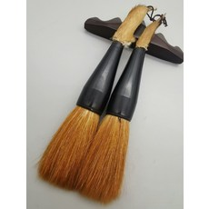 稀有獸角筆頂大鬥筆2支打包 馬毛貂毫兼毫 90年代末 2000年初 出峰8.0cm 7.7cm 筆鬥徑25.6mm 27.3mm, 1個, 參考詳情頁