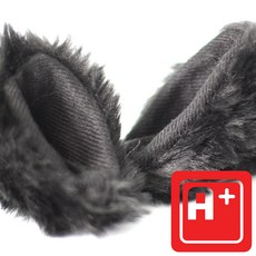 알탱고 귀여운 /털복실 고양이/ 헬멧 부착형 레포츠용 선물용, 블랙+블랙