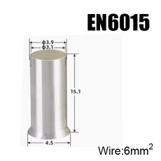 쿠쿠스토어 EN 구리 전선 비절연 베어 슬리브 관형 크림프 커넥터 튜브 코드 페룰 케이블 러그 압착 단자, 01 Copper, 02 100Pieces EN015