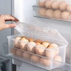 全店折扣 雞蛋收納盒冰箱專用整理盒食品級保鮮盒透明塑料盒子新款帶蓋現代, 長形雞蛋收納盒（一個裝）,加厚大容量收納盒（PP材質密封卡扣）, 1個