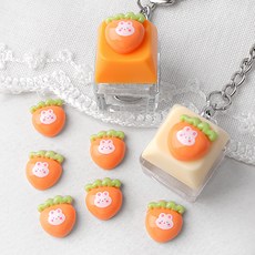 싼비즈 [6424-06]아크릴 키캡파츠 탑꾸재료 토끼그림당근 11x13mm 1개