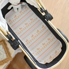 嬰兒純棉紗布推車墊 吸汗透氣軟涼席, 愛心小馬, 1個