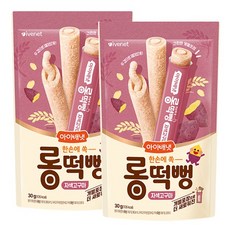 아이배냇 유아용 롱떡뻥 씰과자 30g, 2개, 자색고구마맛