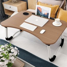 베드테이블 노트북 접이식 침대책상 높이조절 수납 원목, 일상공장 우드