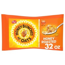 Honey Bunches of Oats 귀리와 그래놀라 클러스터가 포함된 허니 로스트 브렉퍼스트 시리얼 백 통곡물이 함유된 저지방 946.4ml(32온스) 백 시리얼, 1개