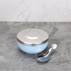 寶石牌 316不銹鋼隔熱碗 11.5cm, 粉體烤漆_藍色(ST蓋),, 1個