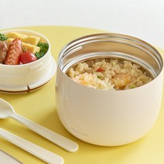 利其爾 不鏽鋼午餐罐 500ml, 1個, 象牙白