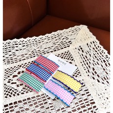 솜솜리본 유니크한 체크 똑딱핀세트 5개세트 2가지사이즈