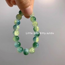 手工串珠DIY材料包配件手鏈製作材料包 【竹下盡春】絕美綠色系玻璃琉璃diy手工串珠散珠手鍊飾品配件, 10mm【盼葉落歸】,約200顆包裝絕美綠色系, 1個