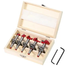목공 포지셔닝 홀 드릴 비트 키트 초경합금 조절식 힌지 오프너 카바이드 도구 5 개, 01 5PCS Set with box