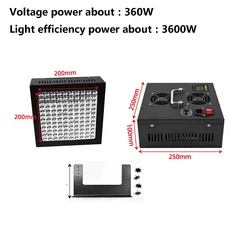고출력 자외선 UV 경화 램프 LED 무그림자 레진 삼중 보호 페인트 잉크 인쇄 산업용 조립 라인 UV 램프, 05 3600W, 03 영국, 03 395nm, 1