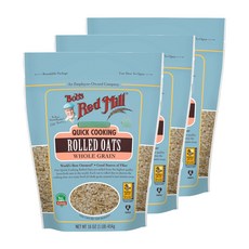 밥스레드밀 퀵 쿠킹 롤드 오트 홀 그레인, 454g, 3개