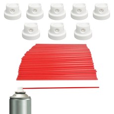 스프레이 빨대형 노즐 200개 세트 페인트 락카 빨대 노즐 이형제노즐 분사팁 도장용 12cm (스프레이 분사 노즐캡 8개 포함)