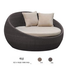 라탄 원형 침대 대형 썬베드 지름 캐노피 발코니 소파 옥상