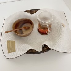 더린넨랩 린넨 체크 스트라이프 키친크로스 2장, 베이지 스트라이프 2장