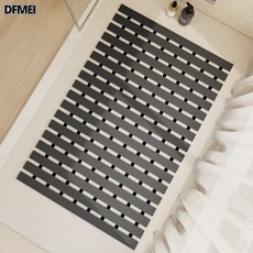 DFMEI TPE酒店浴室防滑墊淋浴房洗澡腳墊廁所衛生間家用防水防摔地墊, 1個, 複合淋浴墊-黑色
