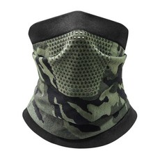 迷彩冬季騎行保暖防風滑雪面罩 登山戶外運動護耳圍脖, 叢林迷彩,26*37±2, 1個