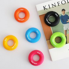 실리콘 손가락 악력기 근력강화 그립감 훈련용 도넛형 손목운동, 1개, 옐로우(30LB)