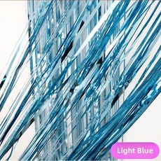 빗방울 커튼 생일 장식 리본 파티 배경 벽장식 웨딩룸 화려한 스트립, 1개, 7. 진주빛 하늘색 비 실크 커튼 높이 및 너비 2M