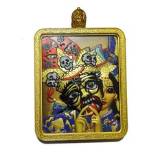 【唐卡大全】手繪描金五臺山龍五爺立體唐卡藏式嘎烏盒槓吊墜吊墜, 1個, 五爺唐卡 吉祥女神:五爺唐卡 吉祥女神