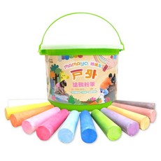 mamayo 戶外可水洗塗鴉粉筆, 1箱, 24隻桶(12色), 12色*2