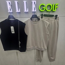 엘르골프 여성 간절기 세로 로고 자수 베스트6K65751_DJ