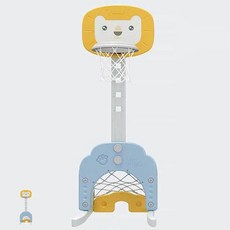 농구골대 높이 그물 실내 링 이동식 벽걸이 골대3in1 유아농구대 사자 옐로우