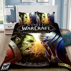 월드 오브 워크래프트 게임 3D 프린트 이불 커버 세트 킹 퀸 더블 풀 트윈 싱글 사이즈 침구 어린이 선물, 3g