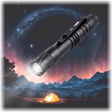 통품스토어 초강력 휴대용 미니 LED 손전등 후레쉬, 1개, 블랙, 13cm