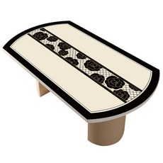 화상 방수 접이식 앨리스가든C 유리 식탁보 대용 실리콘식탁보 타원형 빈티지 식탁, 뮤즈 B타입, 70x120cm, 1개