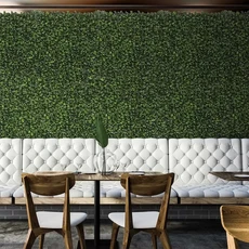 仿真植物牆，室內外裝飾綠植牆，背景牆美化，環保耐用，安裝簡便, 綠色