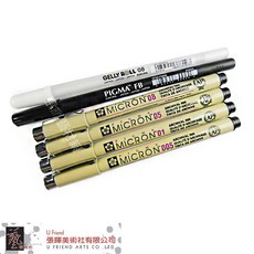 SAKURA櫻花牌PIGMA MANGA SET漫畫代針筆組(6入)，防水耐光，專業漫畫繪圖工具, Black