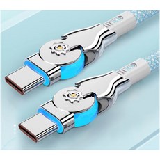 [터치미] MAX 65W C-C 180도 회전 영영상강의 게임 영화 u뷰트 자유로운 게이밍 2m 케이블, c타입 180도 케이블, 1개, 200cm