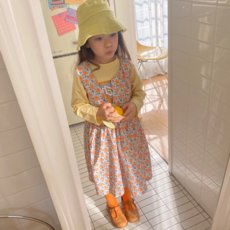 아동 여아 주머니 꽃 레이어드 나시 원피스 봄 여름 감성 원피스