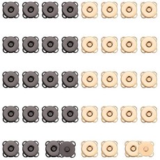 자석 버튼 20세트 의류용 1cm(0.4인치) 부드러운 자석 스냅 버튼 자두 마그네틱 스냅 버튼 지갑 바느질 공예용 강한 자석 가방용 (다크 그레이 라이트 골드), 자석 버튼 20세트, 의류용 1cm(0.4인치) 부드러