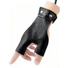 커채 활 양궁 보호장갑 궁수 왼손 화살 두 손가락 보호대 사격운동, 검은 왼손, 1개