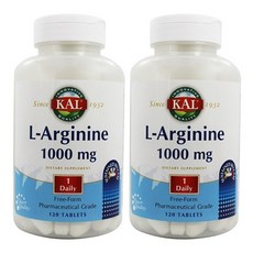 Kal L-아르기닌 1000mg 타블렛, 120개입, 2개, 120정