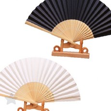 대나무 살 종이 접이식 전통 한복 한지 부채 여름 시원한 바람 선물 인테리어, 1개, 블랙