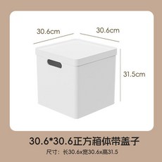 桌面收納盒 辦公室文件整理箱 正方形置物盒 書本收納盒, 30*30公分【帶蓋】