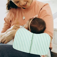 마이베베 모유수유쿠션 분유수유쿠션 팔토시 휴대용 수유쿠션, 민트 스트라이프