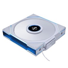 Lian Li UNI Fan TL 무선 120개 싱글 팩 (리버스 블레이드)-2.4GHz 무선 신호 ARGB 팬-인피니티 미러-데이지 체인-맞춤형 조명 컨트롤러 미포함 및 필요, LCD 1 x 140mm Reverse White