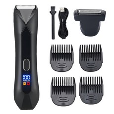 男士體毛修剪器 防水電動剃毛刀 液晶數顯全身刮毛器, 黑色, 如圖所示