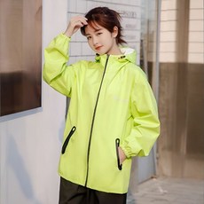 아웃도어 우비 고급 레인코트 남성 여성 바람막이 우의 세트 다회용, 1세트, 그린