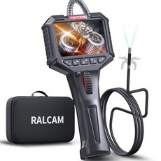Ralcam 가동식 파이버 스코프 3.5 인치 IPS 스크린 내시경 카메라 6.2 mm직경, 22.1 x 31.9 x 7.8 cm